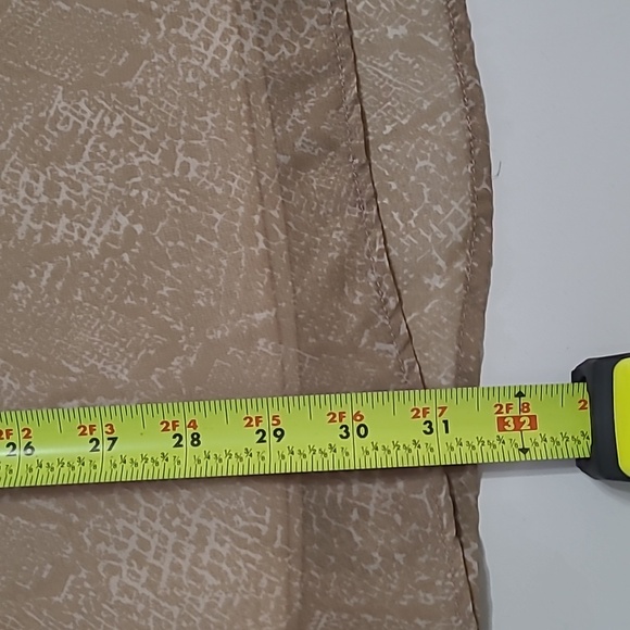 Adrienne Tan & Cream Snakeskin Overlay Top with Sheer Sleeves size Small - Picture 6 of 6